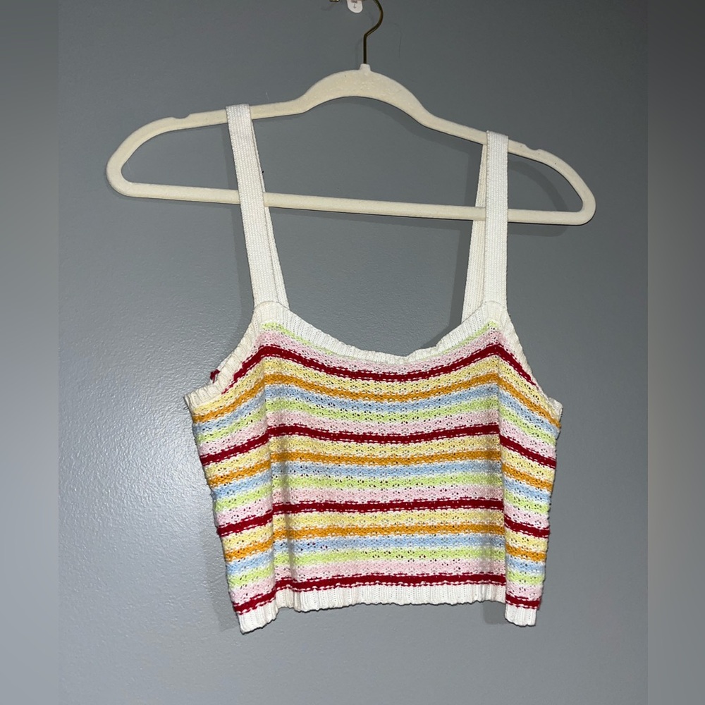 Charlotte Russe Colorful Striped Knit Crop Top